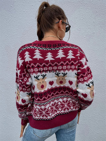 New Winter Clothes Red Christmas Clothes Pullover Holiday Sweater.