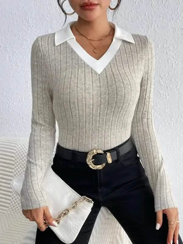 Wool sweaters Fashion Women’s Simple Knitted Bottoming Shirt for Timeless Elegance Knit tops