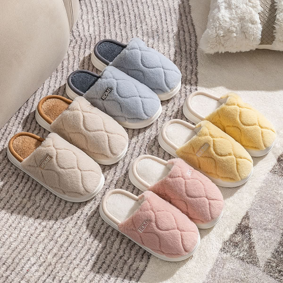 Plush Slippers Winter For Women.