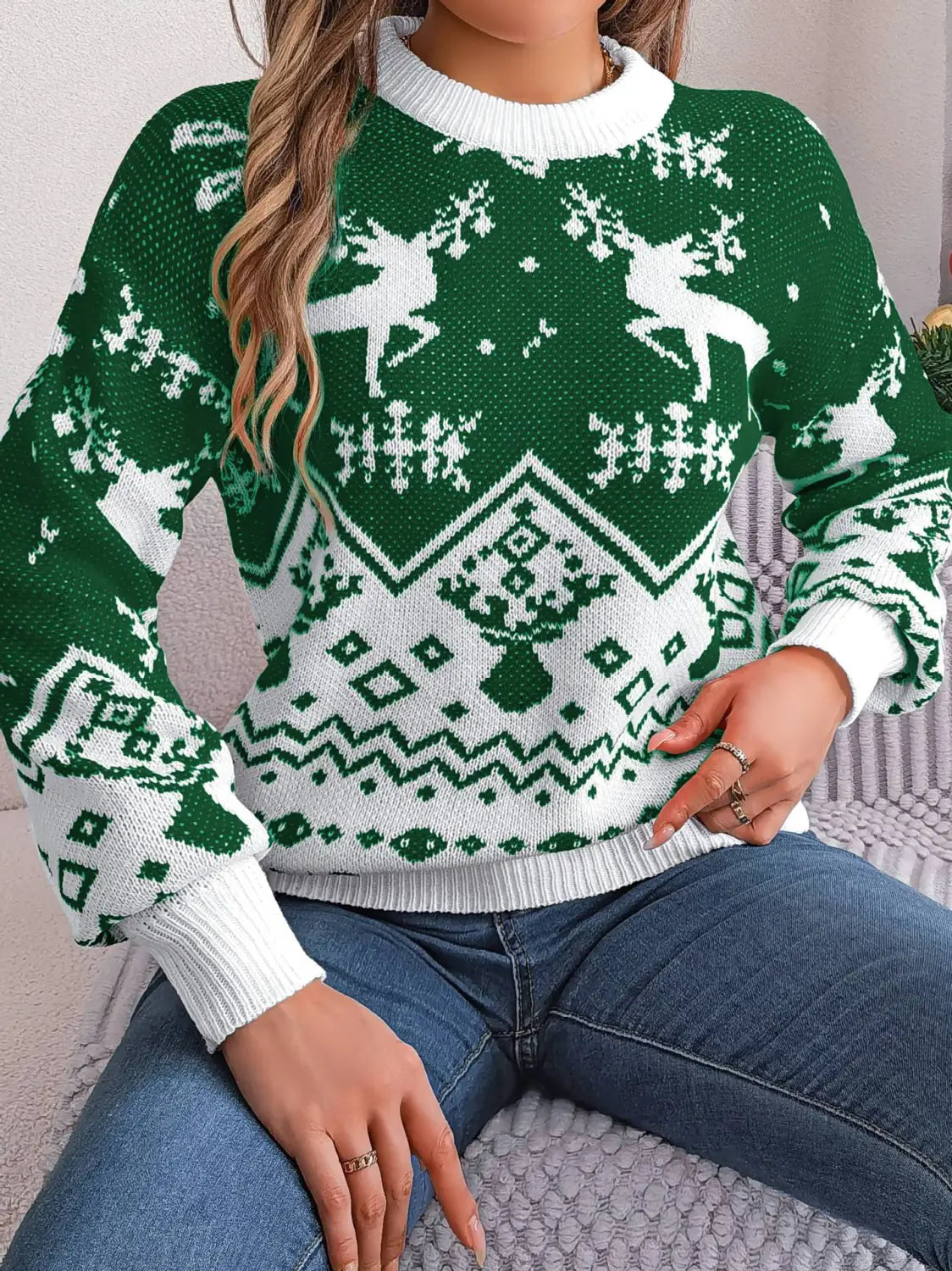 New Year Autumn Winter Casual Deer Pattern