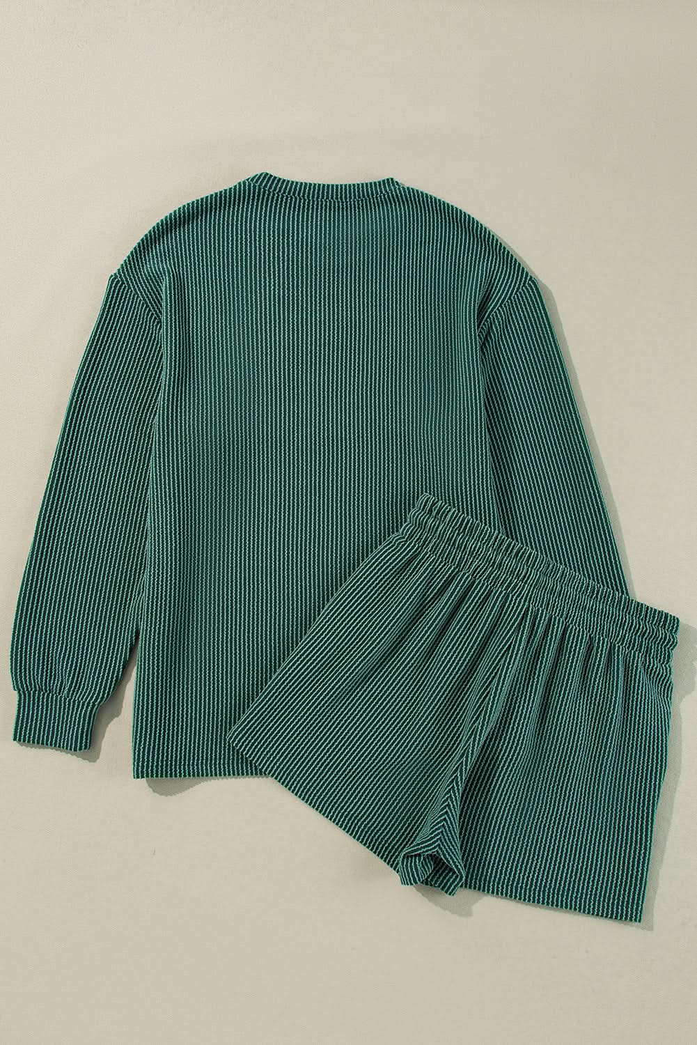 Evergreen Corded MERRY Top and Shorts Set.