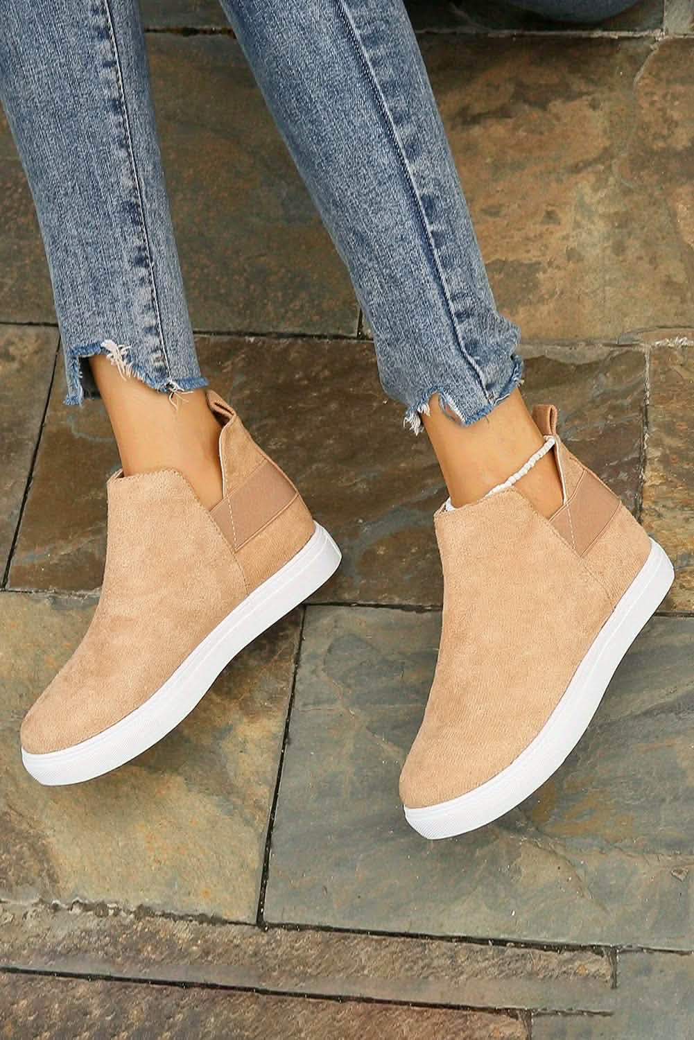 Camel High Slip-on Casual Sneakers for Stylish Comfort