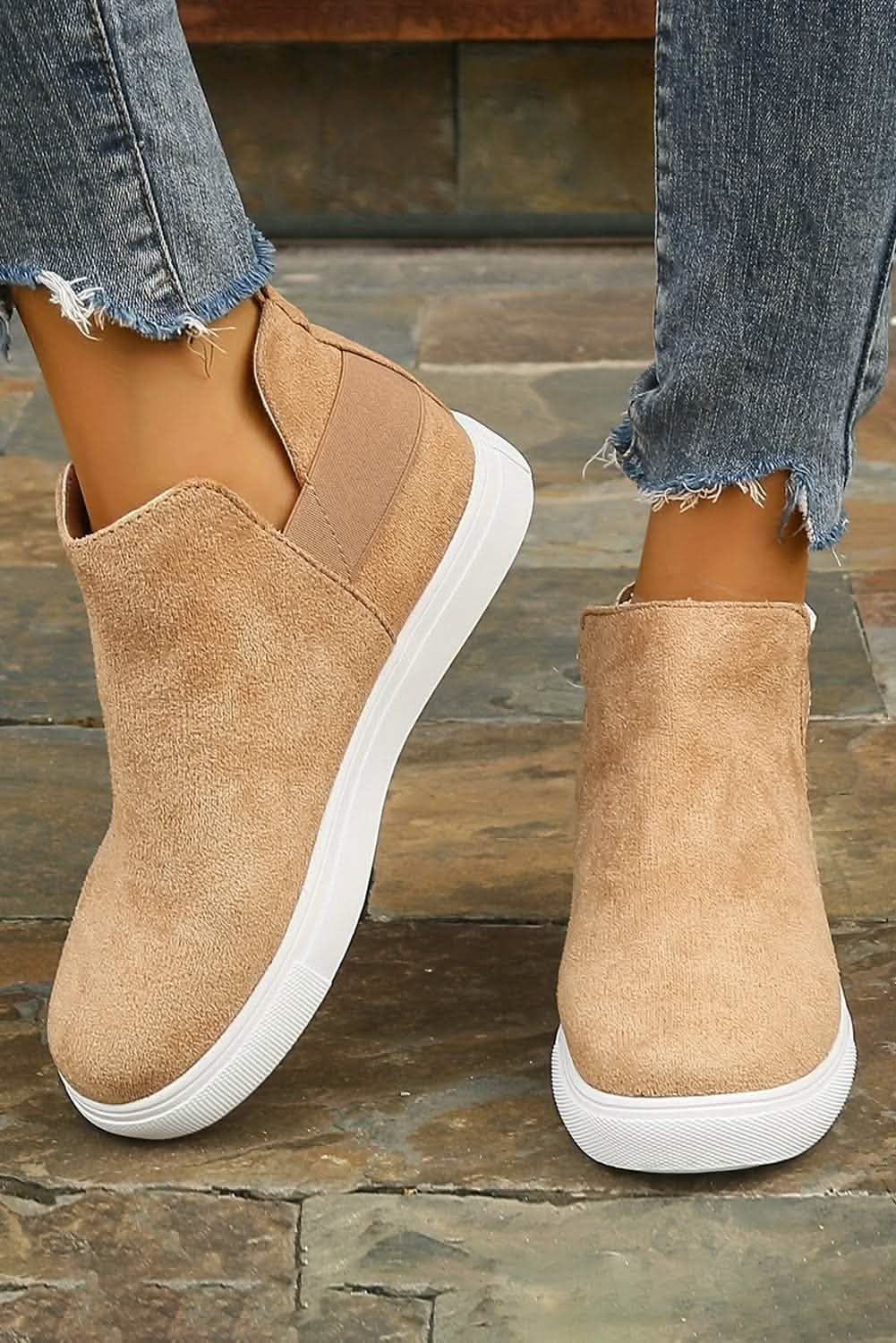 Camel High Slip-on Casual Sneakers for Stylish Comfort