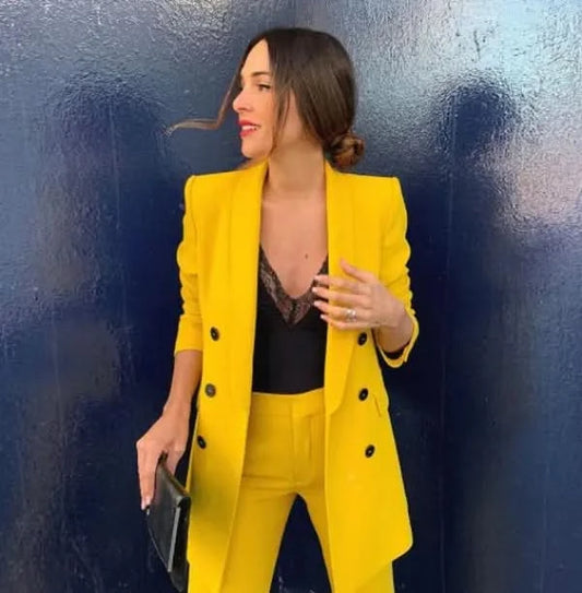 Blazer yellow jacket.