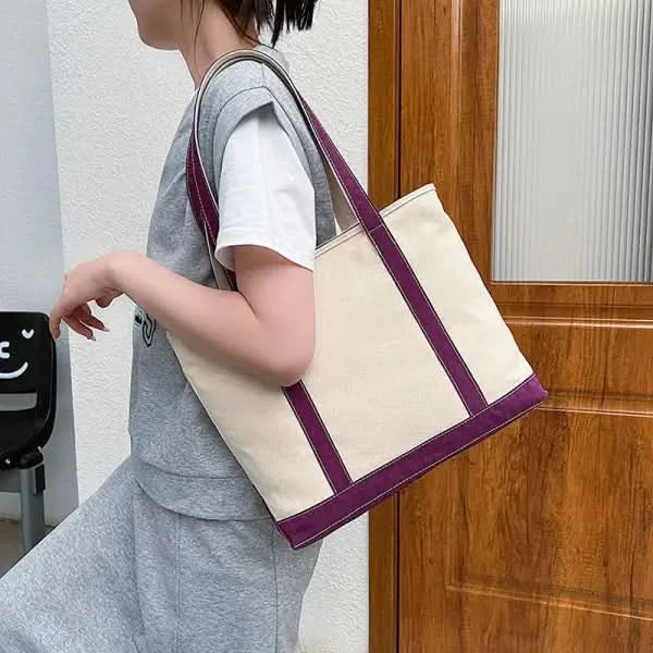 Casual Versatile Simple Large Capacity Canvas Shoulder Bag.