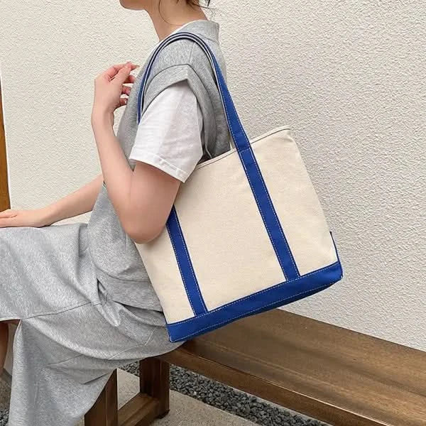 Casual Versatile Simple Large Capacity Canvas Shoulder Bag.