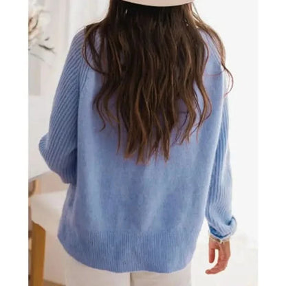 European Milk Blue Bedford Cord Sweater.