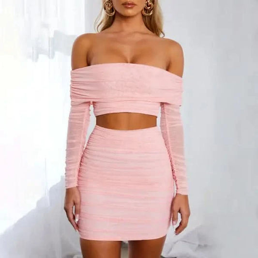 New Amazon Sexy Pleated One Shoulder Dress.