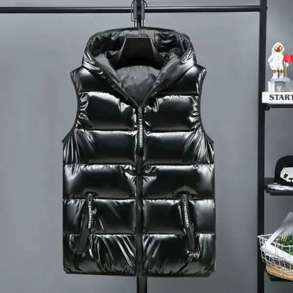 New Women Winter Vests Hooded Short Bright Color Vest Cotton Padded Sl Black / XL For 55 KG Womans Jacket classy womens