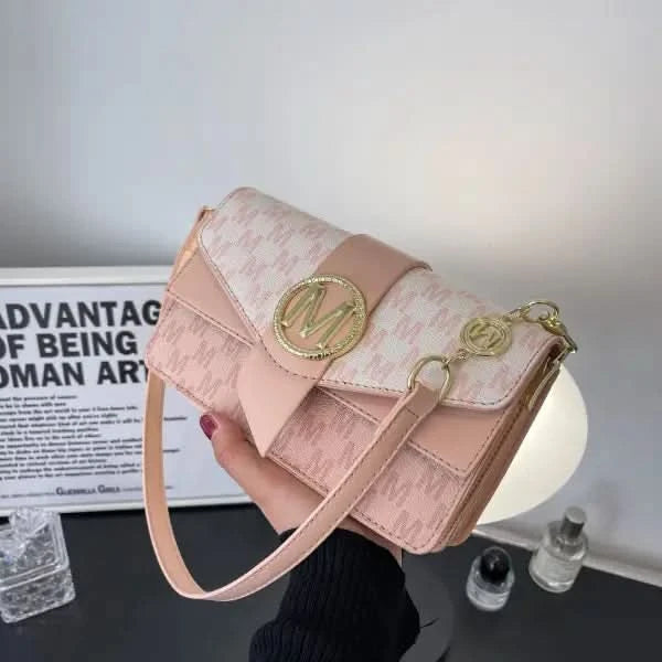 Niche Personality Printed Letter Shoulder Messenger Bag.