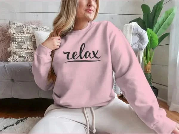 Relax Hand Lettering Design for Sweatshirt Womans Hoodies classy womens tips on fashion new women’s wear clothes