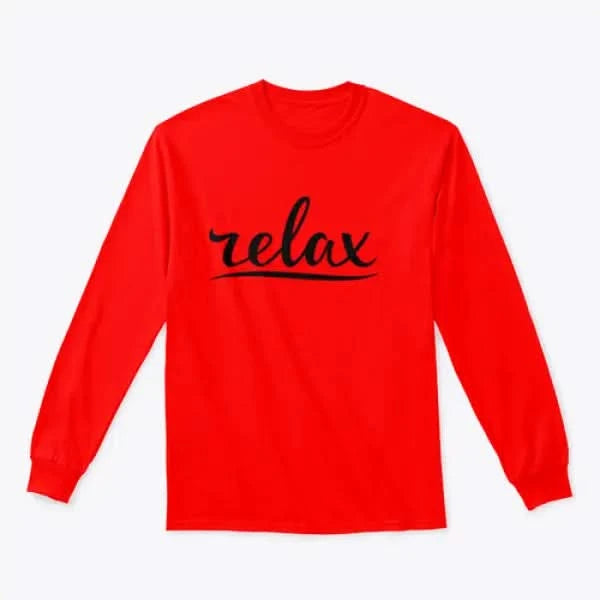 Relax Hand Lettering Design for Sweatshirt Red / L Womans Hoodies classy womens tips on fashion new women’s wear