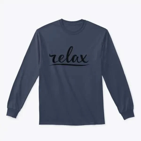 Relax Hand Lettering Design for Sweatshirt NAVY / L Womans Hoodies classy womens tips on fashion new women’s wear