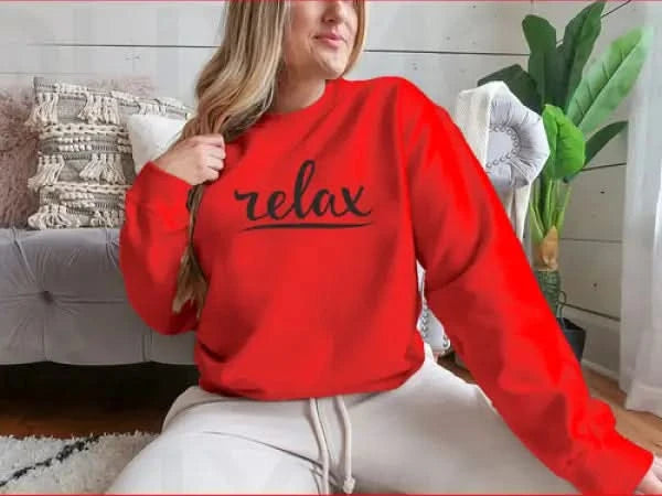 Relax Hand Lettering Design for Sweatshirt Womans Hoodies classy womens tips on fashion new women’s wear clothes