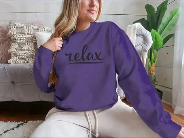 Relax Hand Lettering Design for Sweatshirt Womans Hoodies classy womens tips on fashion new women’s wear clothes