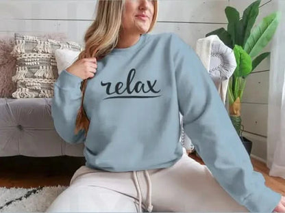 Relax Hand Lettering Design for Sweatshirt Womans Hoodies classy womens tips on fashion new women’s wear clothes