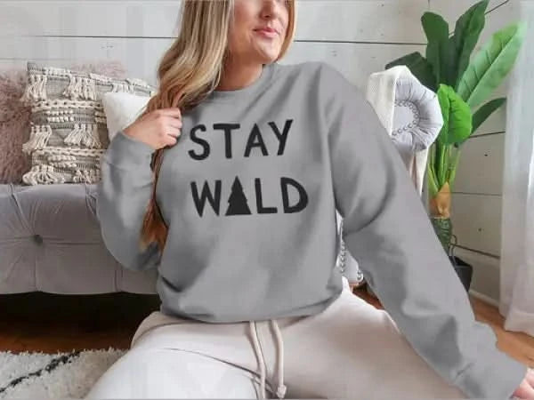 Stay Wild Calligraphic Brush Lettering Hoodie