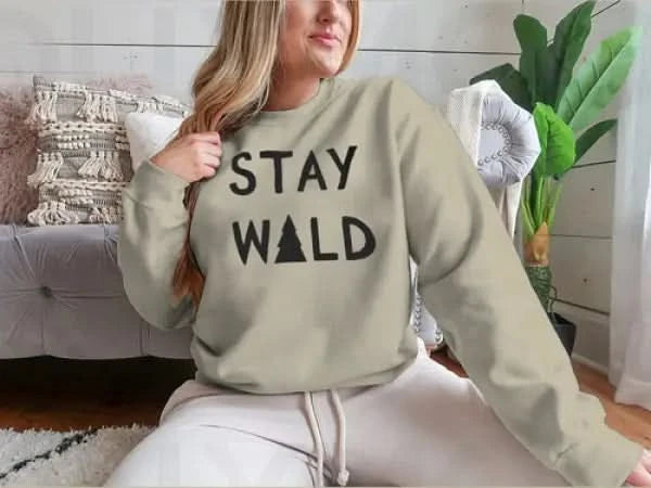 Stay Wild Calligraphic Brush Lettering Hoodie