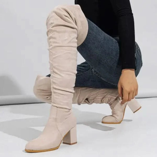 Women's Boots High-heeled Elastic Long.