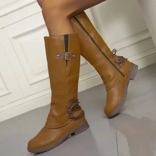 Women's High-top Fashion Leather Boots.