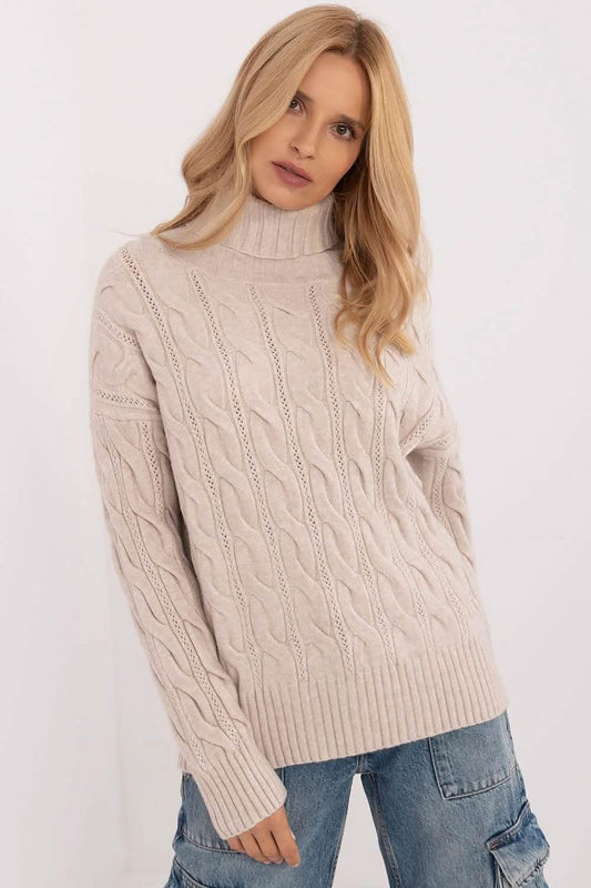 Wool sweaters Casual Knitwear Turtleneck Sweater that Combines Acrylic for Comfort Knit tops