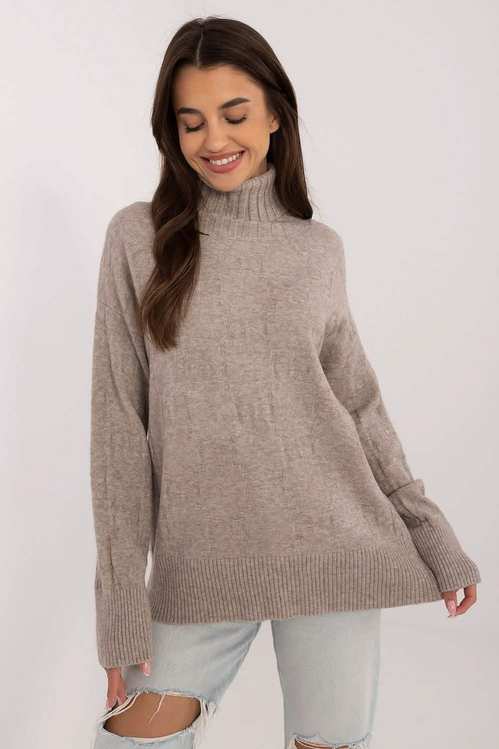 Wool sweaters Unique Women’s Turtleneck Sweater for Cooler Days Casual Knitwear Knit tops