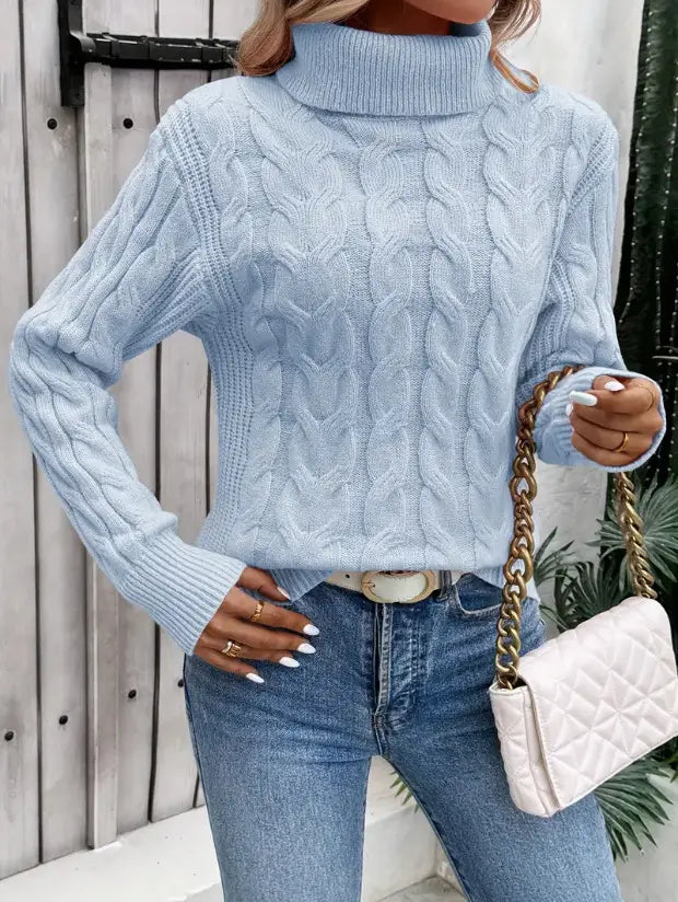 Women’s Cable-knit Turtleneck Sweater