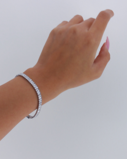 Icy Tennis Bracelet Sterling Silver