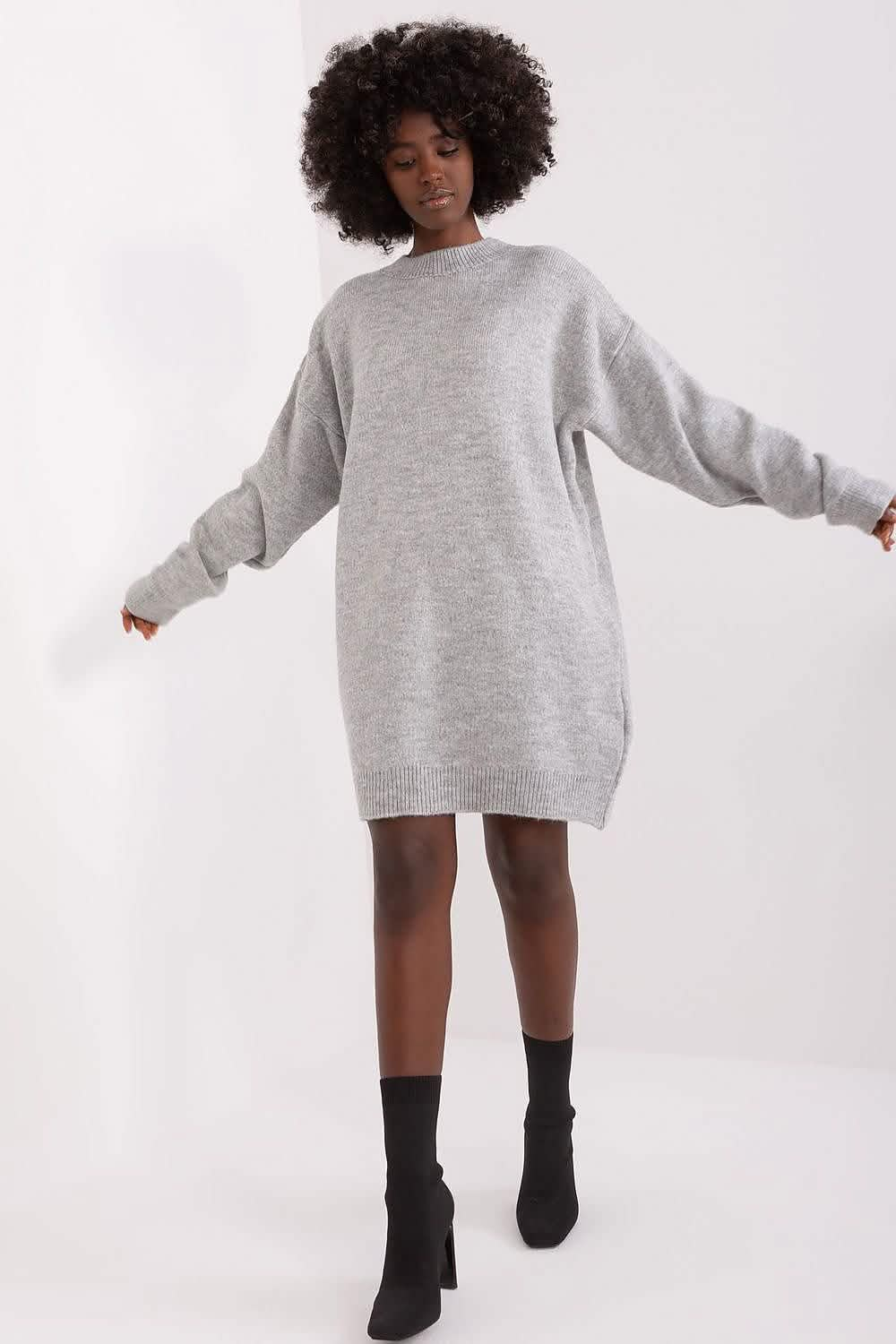 Day Dress Daydress: Badu High-Slit Elegance Gray