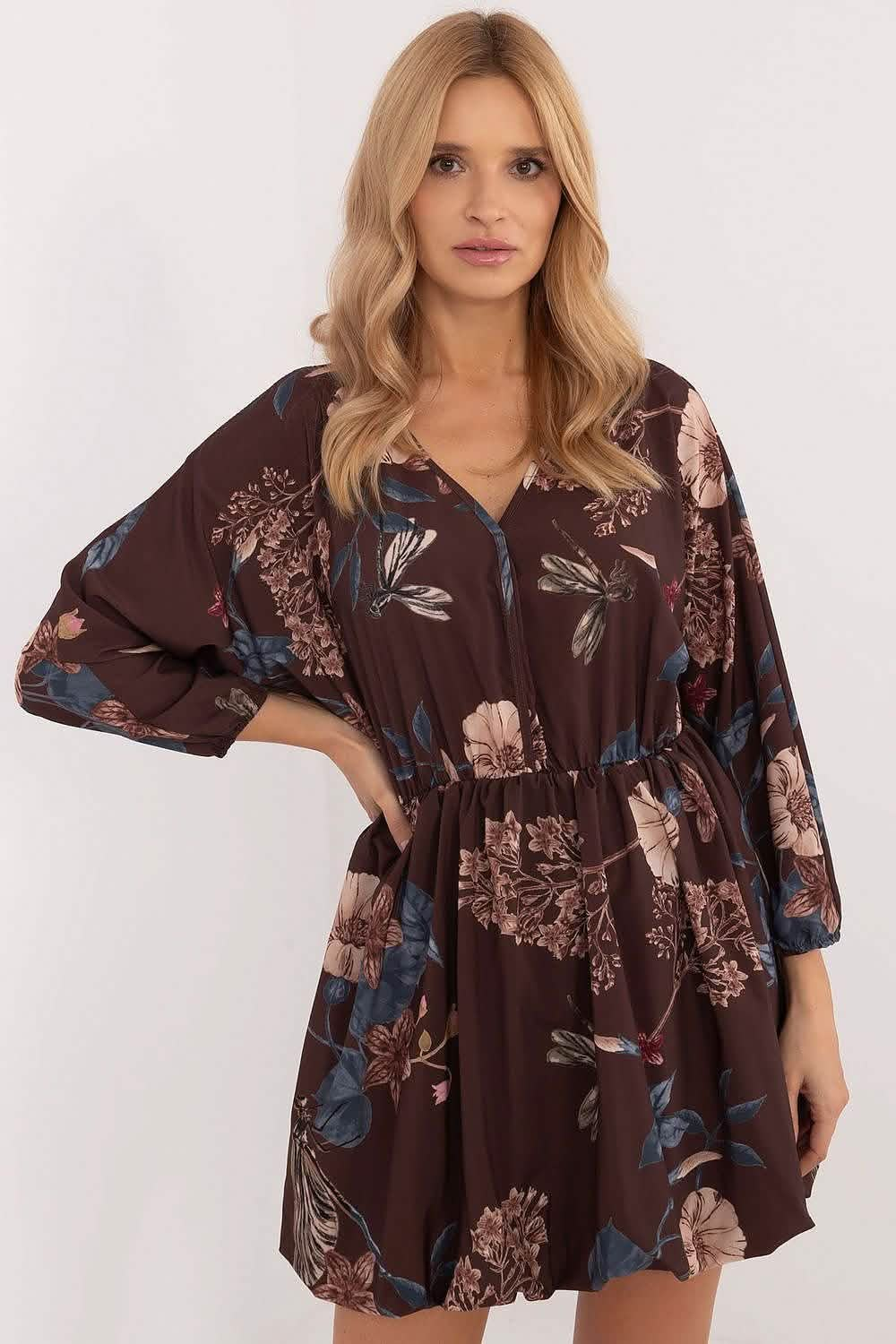 Daydress: Italy Moda Elegance Floral Brown | Sensisoft