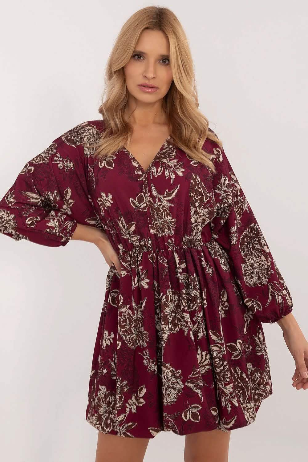 Daydress: Italy Moda Floral Dark Red | Sensisoft