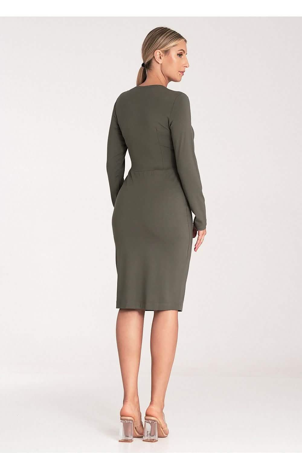 Day Dress Daydress: Midi Dress Elegance Olive Green