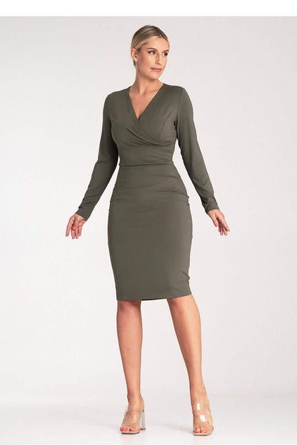 Day Dress Daydress: Midi Dress Elegance Olive Green