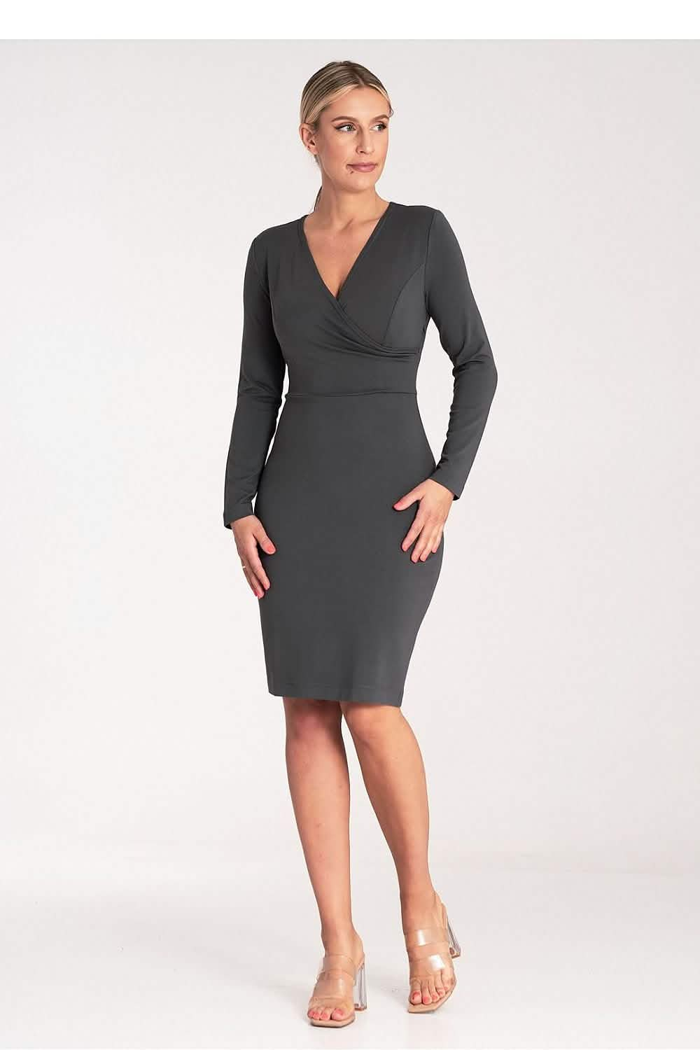 Day Dress Daydress: Midi Dress Elegance Soft Grey