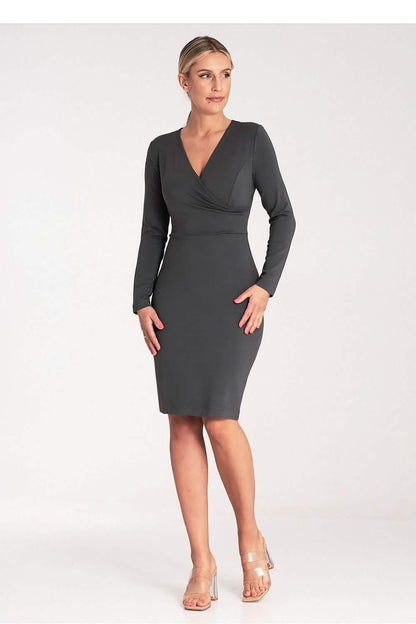 Day Dress Daydress: Midi Dress Elegance Soft Grey