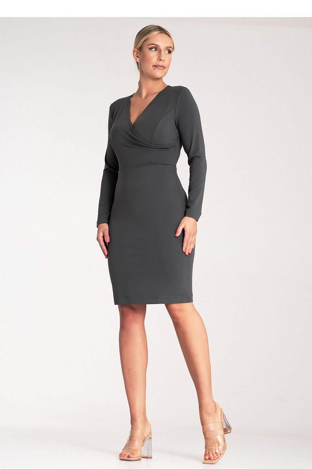 Day Dress Daydress: Midi Dress Elegance Soft Grey