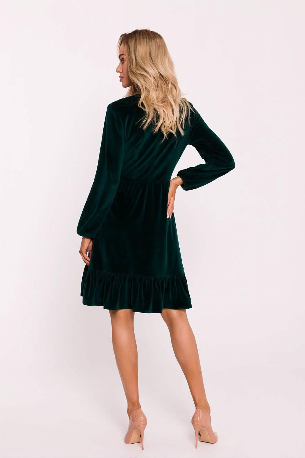 Day Dress Daydress: Moe Timeless Elegance Velvet Green