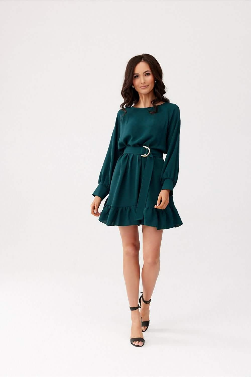 Day Dress Daydress: Roco Fashion Elegance Bright Velvet Green