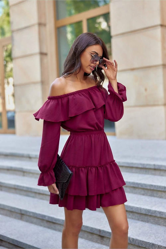 Day Dress Daydress: Roco Fashion Elegance Wine Red