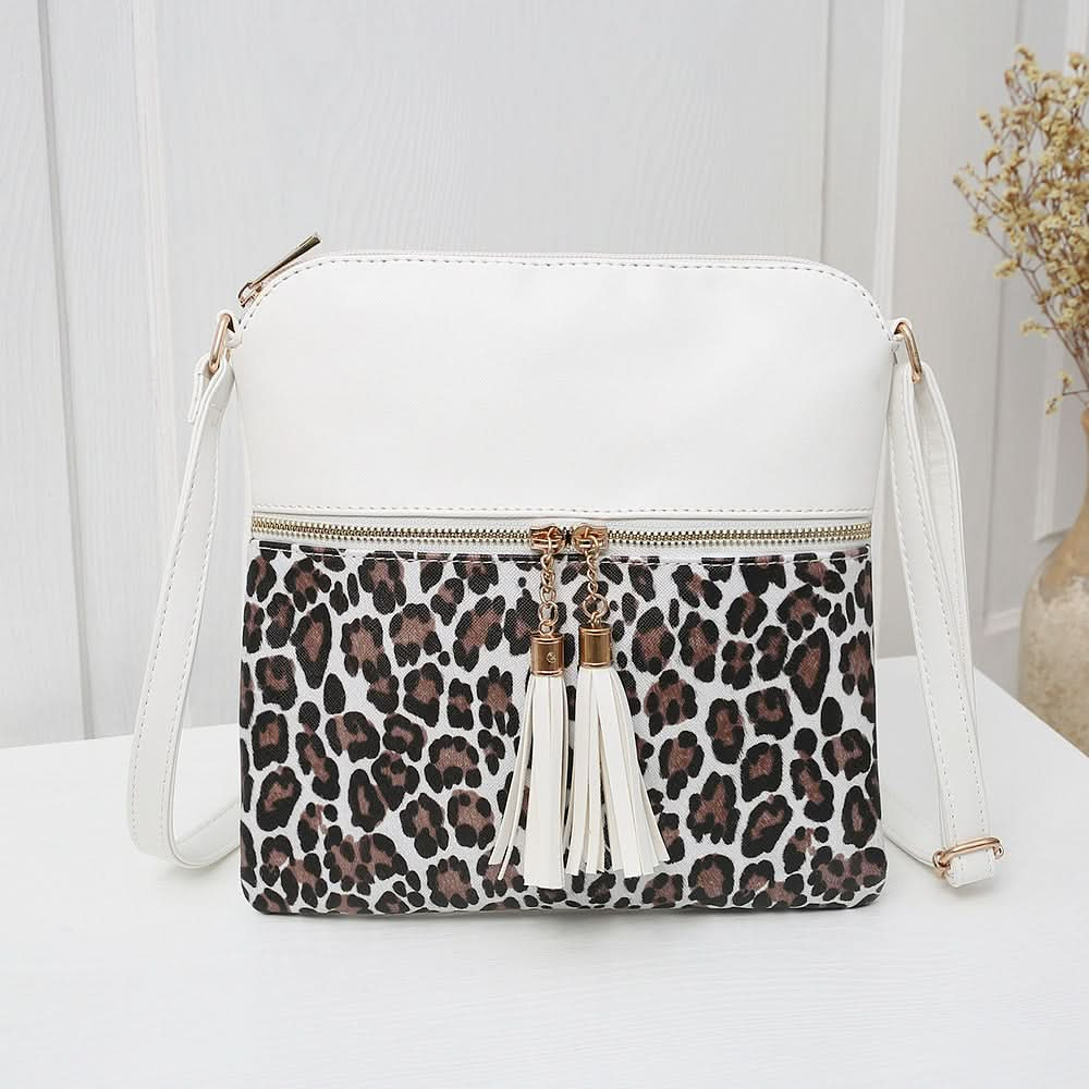 Foreign Trade New Hit Color Leopard Print Tassel Bag.