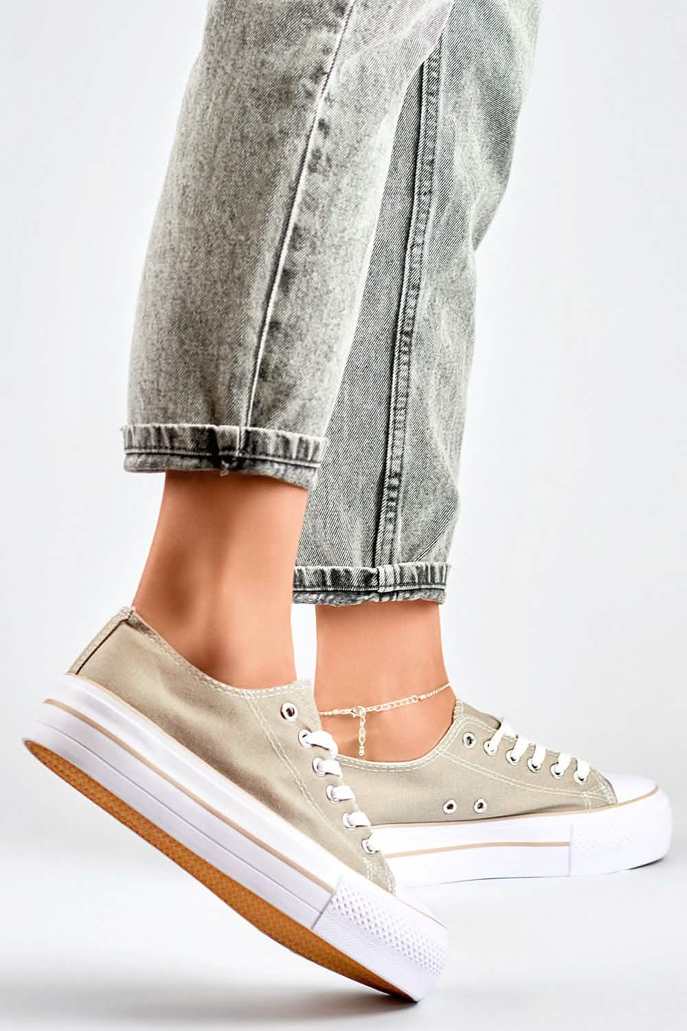 Designer Sneakers for Woman: Stylish and Comfortable Beige Footwear