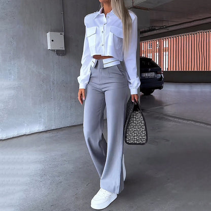 Women's Fashion Loose Trousers Suit