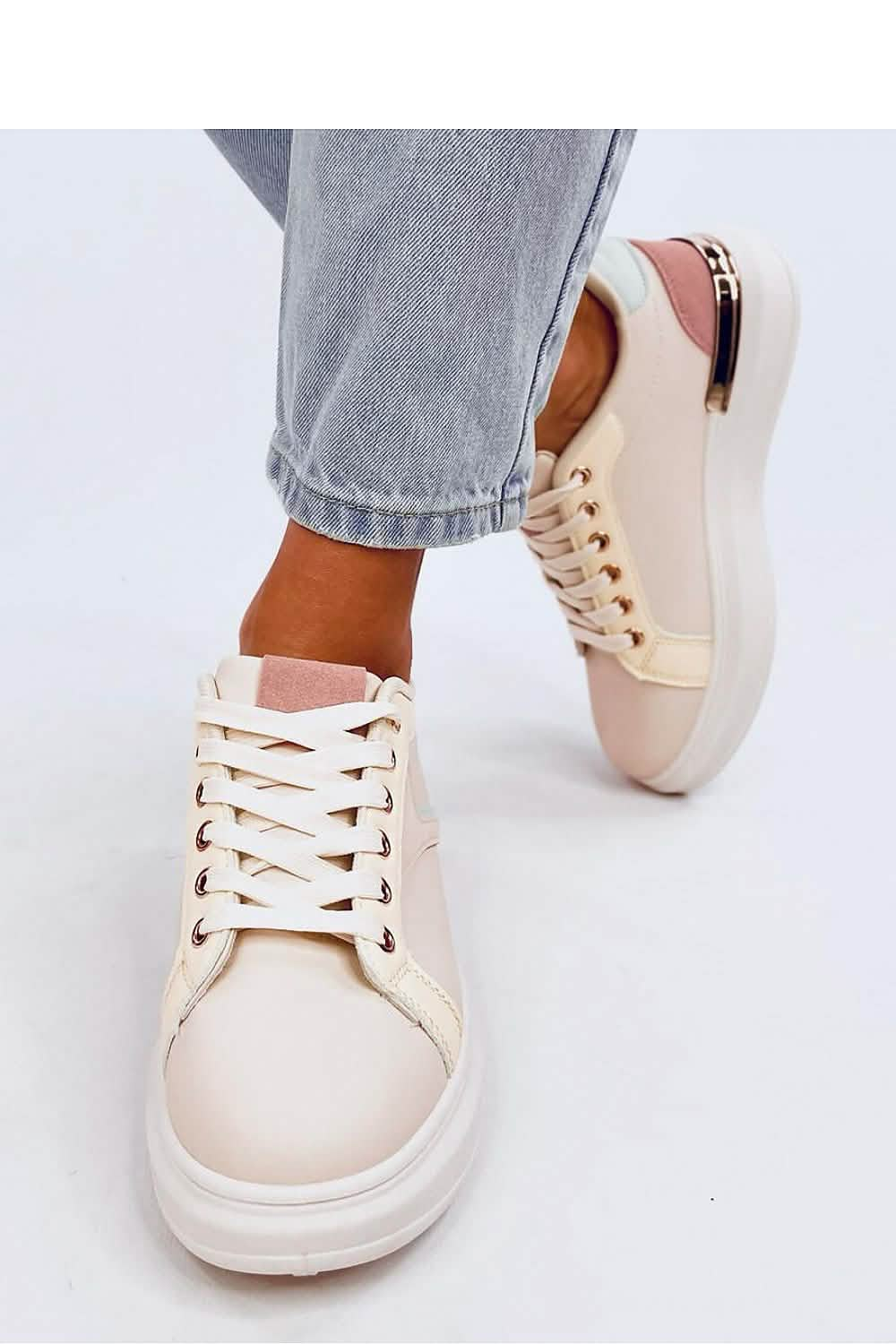 Ecological Leather Sneakers for Women in Pastel Colors