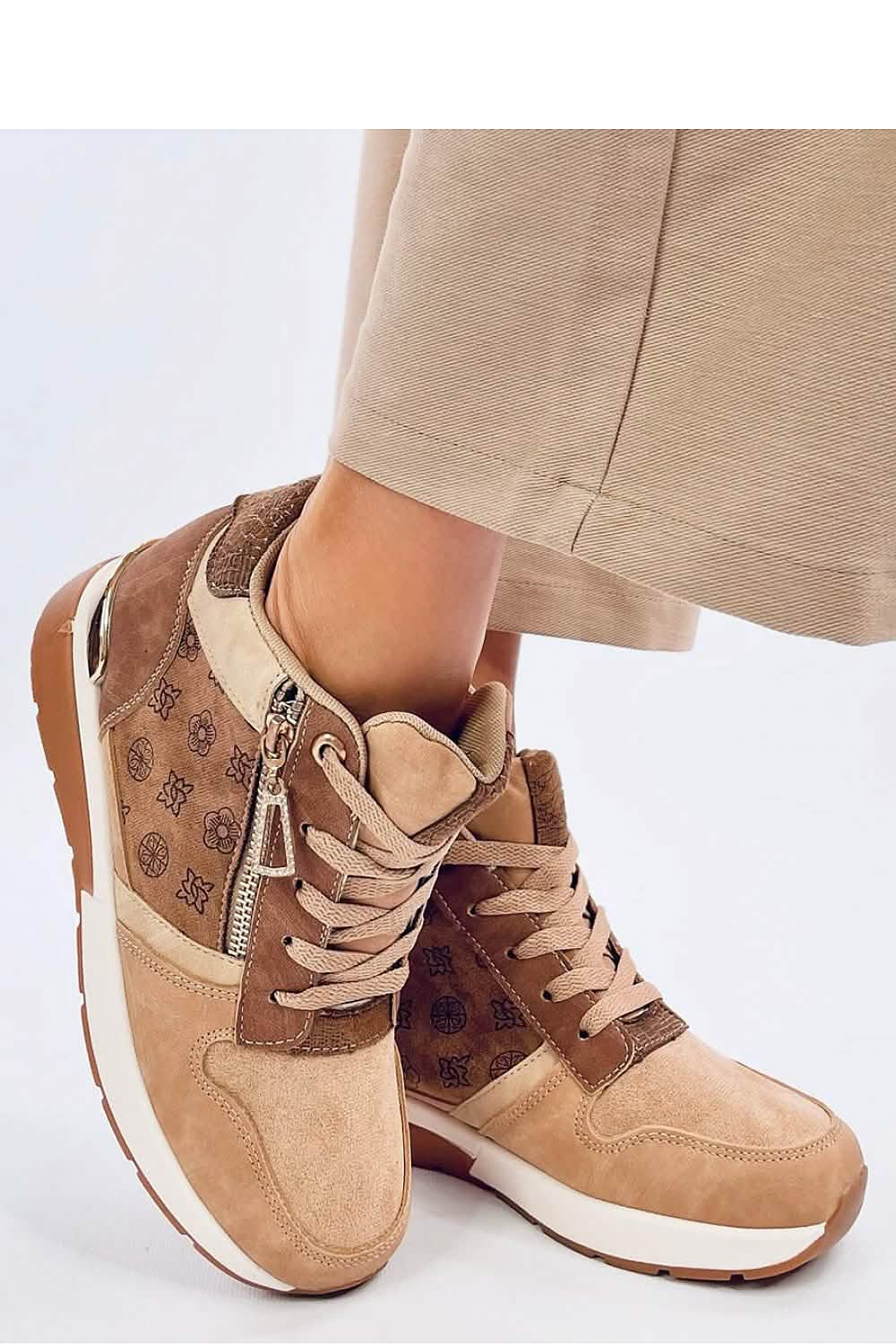 Ecological Leather Designer Sneakers for Women in Glamour Style