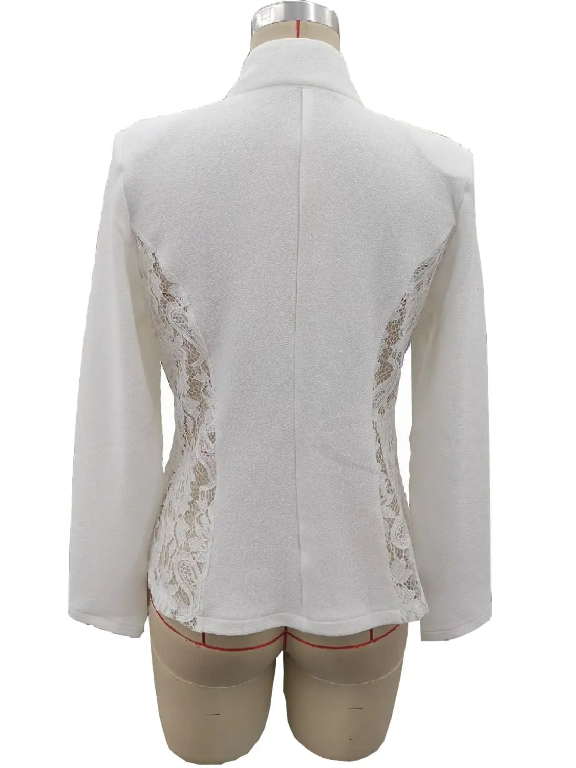 Elegant Temperament Patchwork Lace Slim Fit Long Sleeved Cardigan Jacket