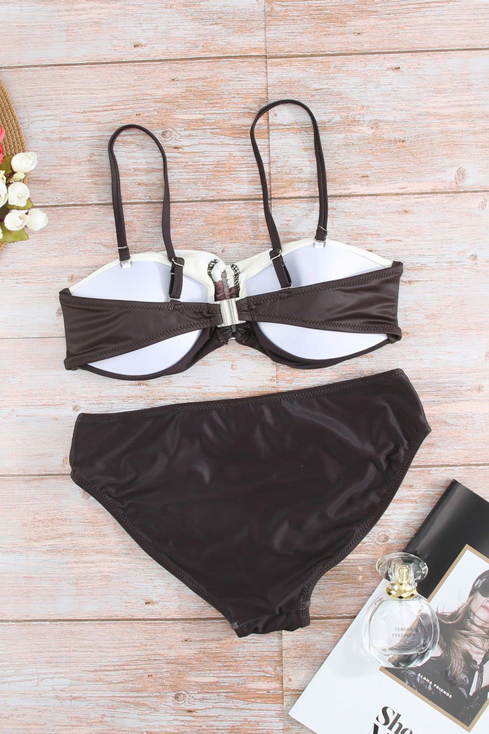 Brown Sexy Gradient Bikini Set.