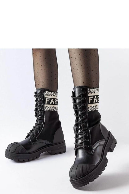 Stylish Boots Wearing Comfort with Daria Inscription Black Sock Boots