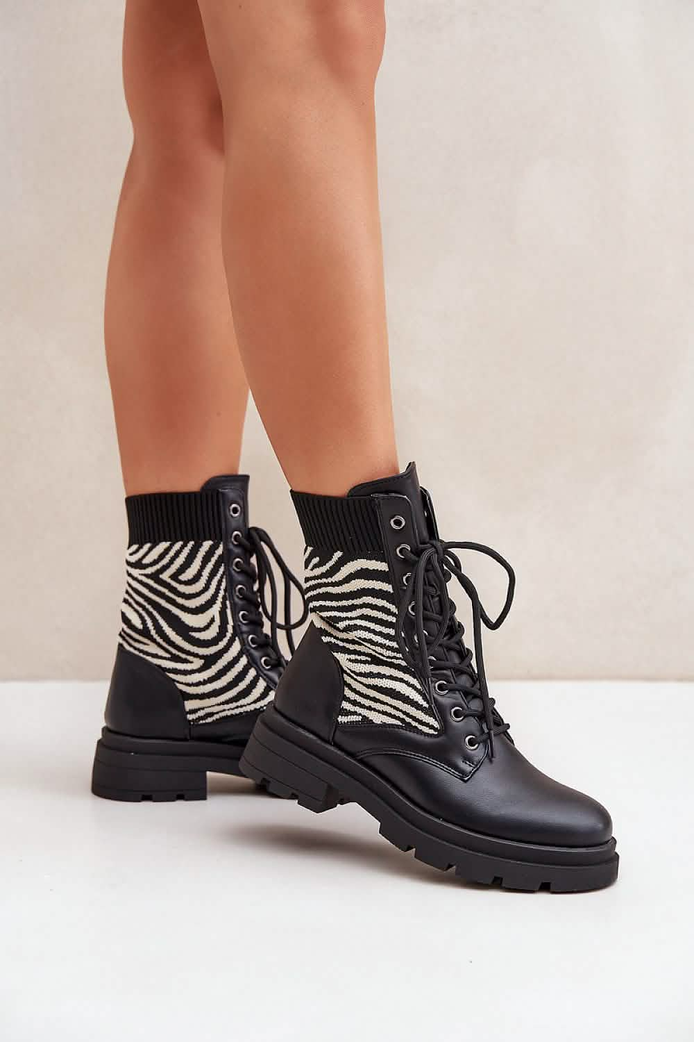 Elegant Boots | Stylish Zebra Pattern Everyday Bootie Step