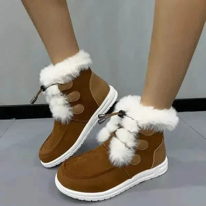 Stylish Boots Classy Winter Fashion Suede Fleece Snow Boots for Women