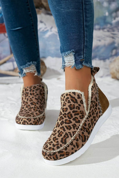 Stylish Boots Cozy Leopard Print Snow Boots: Stylish Warmth for Winter Adventures